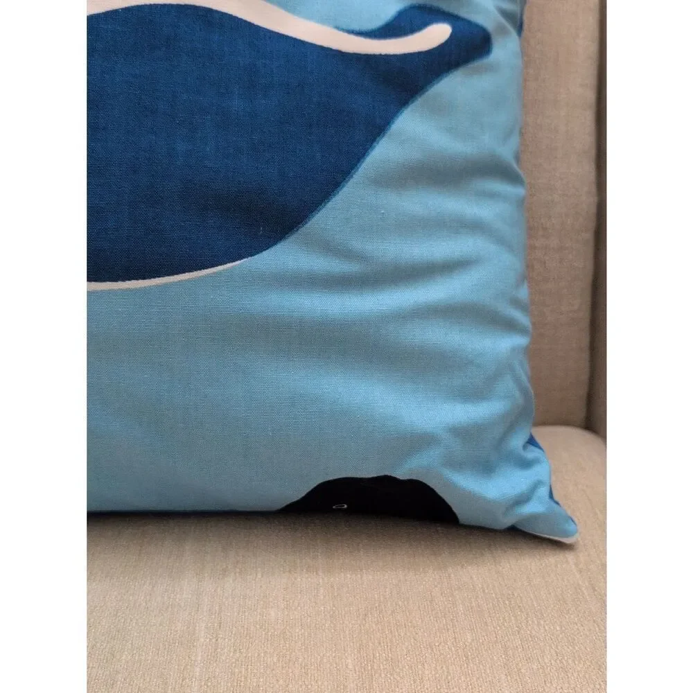 Handmade Blue Duck Graphic Throw Pillow